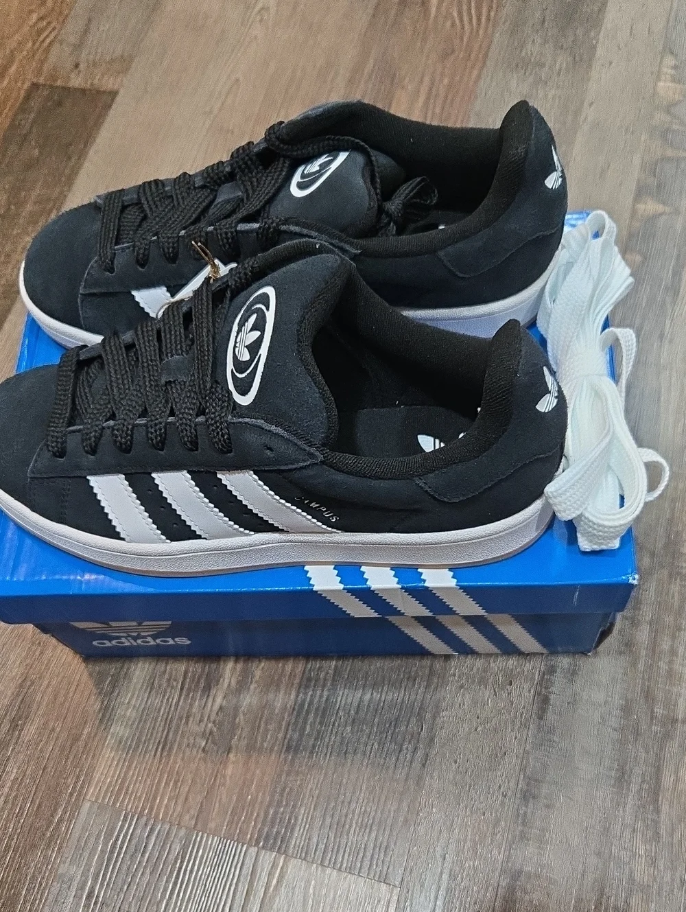 adidas Men’s Black & White Suede Court Sneakers